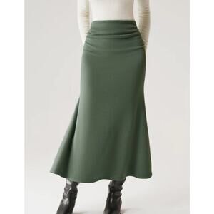 OGL MaxWarm Mermaid Maxi Skirt Green Thermal Brushed Rib S Small Petite New